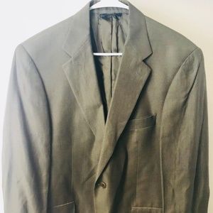 BROOKS BROTHERS Mens Green Wool Silk Blend Jacket